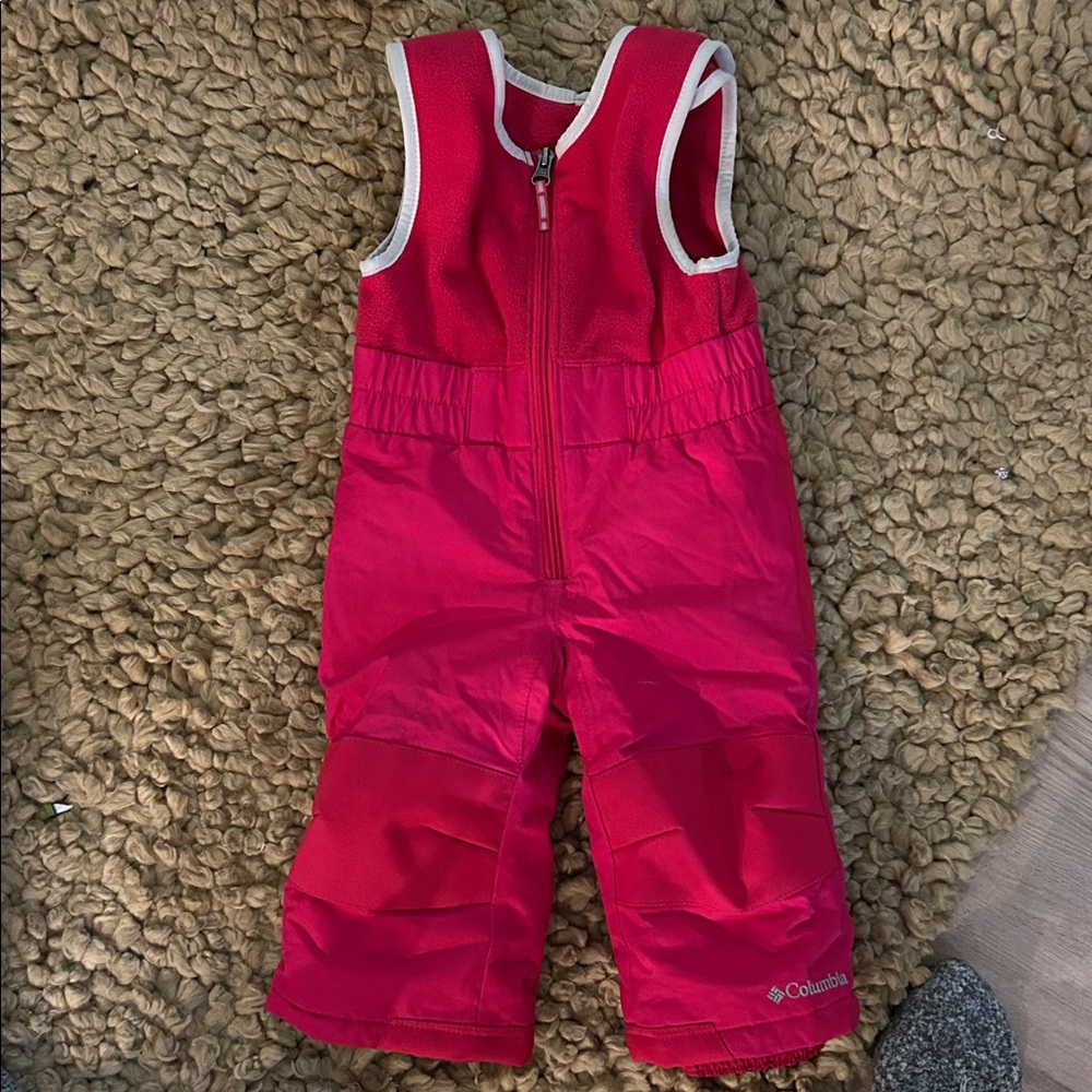 Columbia Kids bright pink bib snowpants